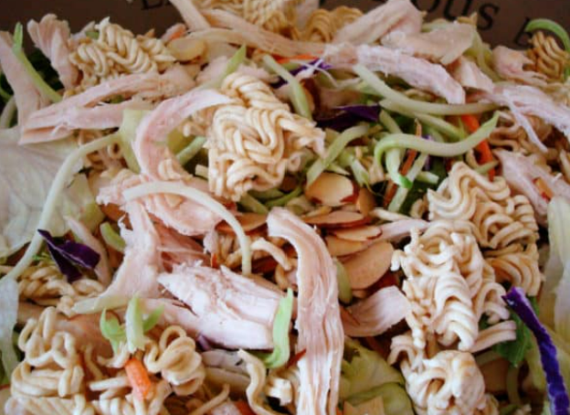 Chinese Chicken Salad w/ Orange Wedges